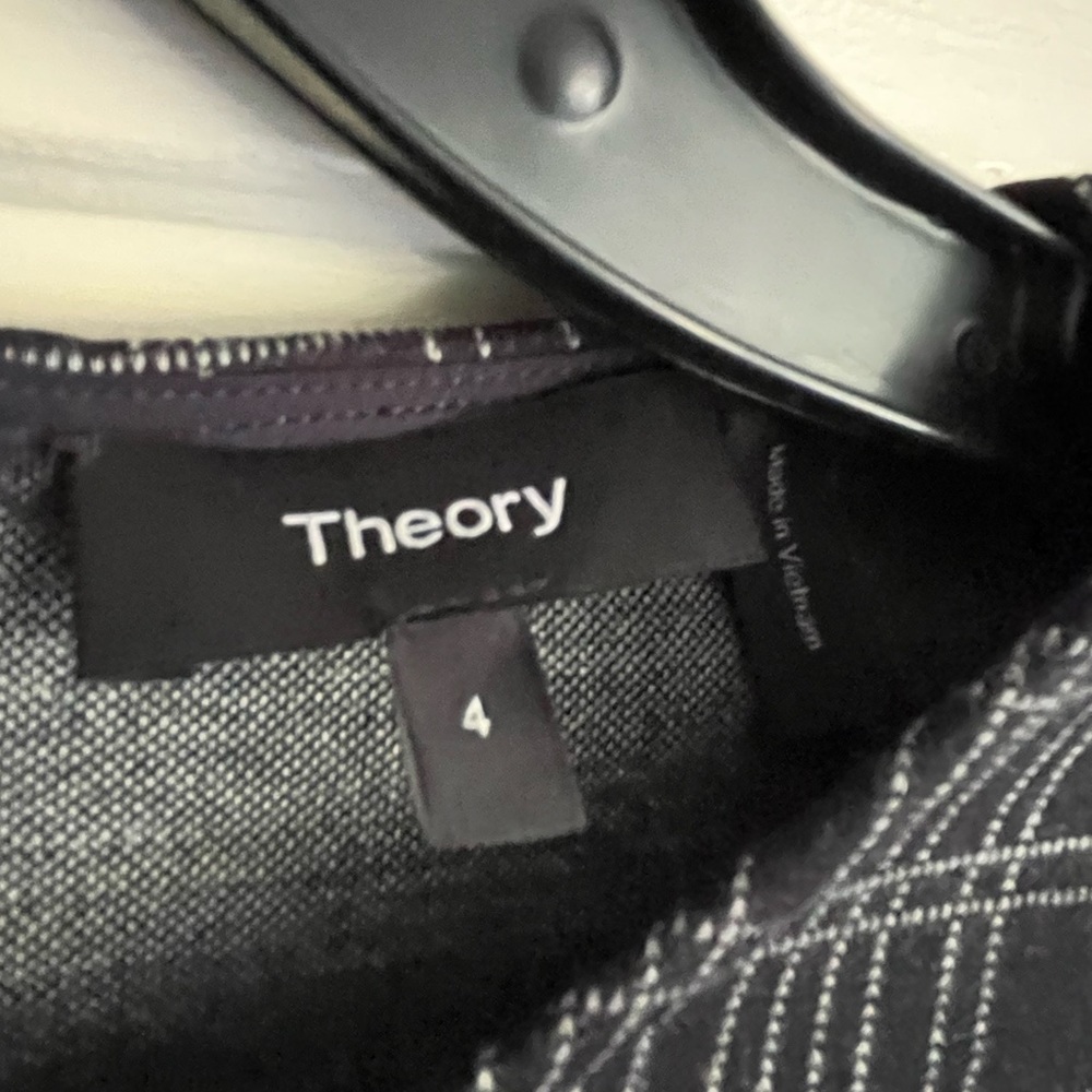 Theory Rijik Black Structured Knit Pattern Dress … - image 6